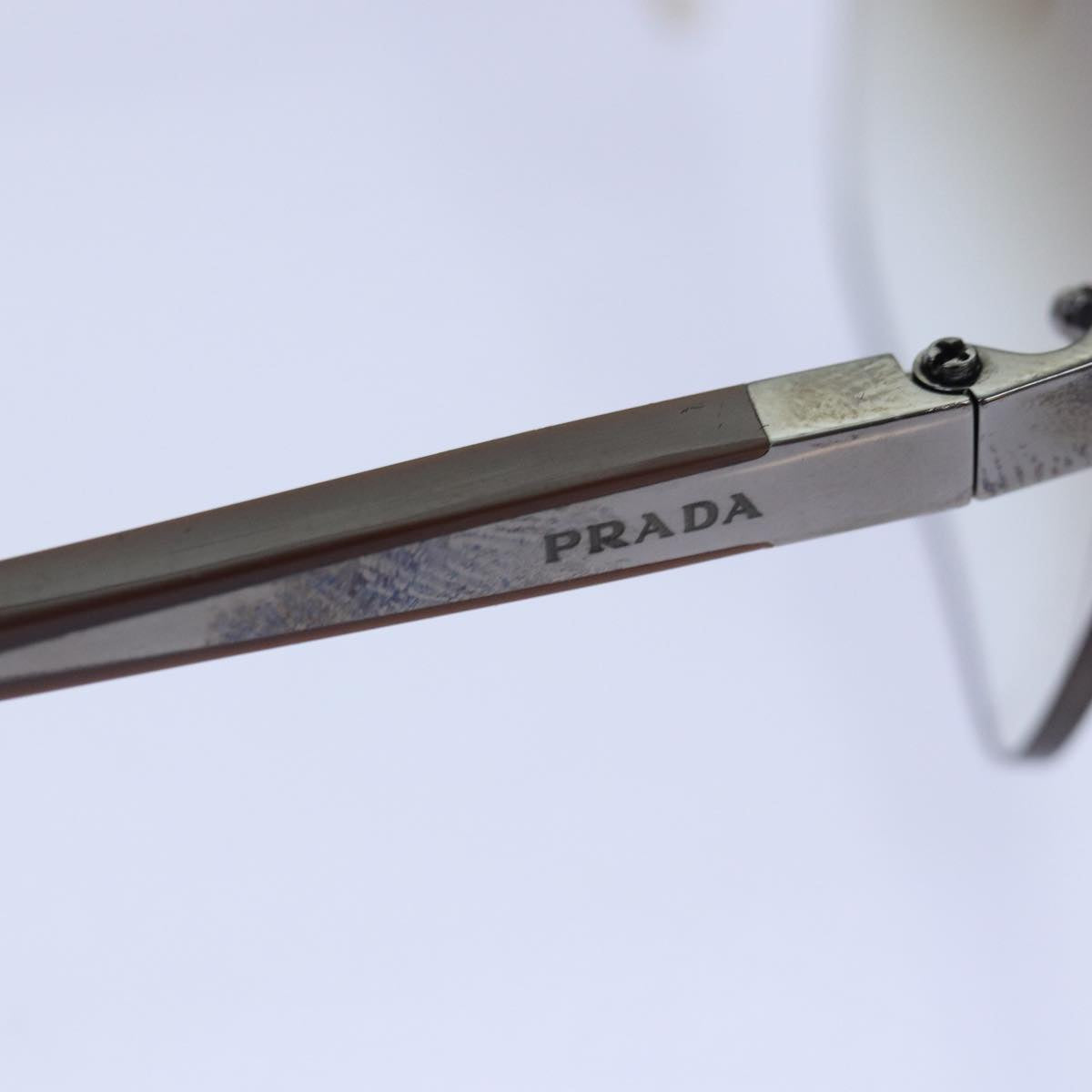 PRADA Sunglasses plastic Brown Auth am6804