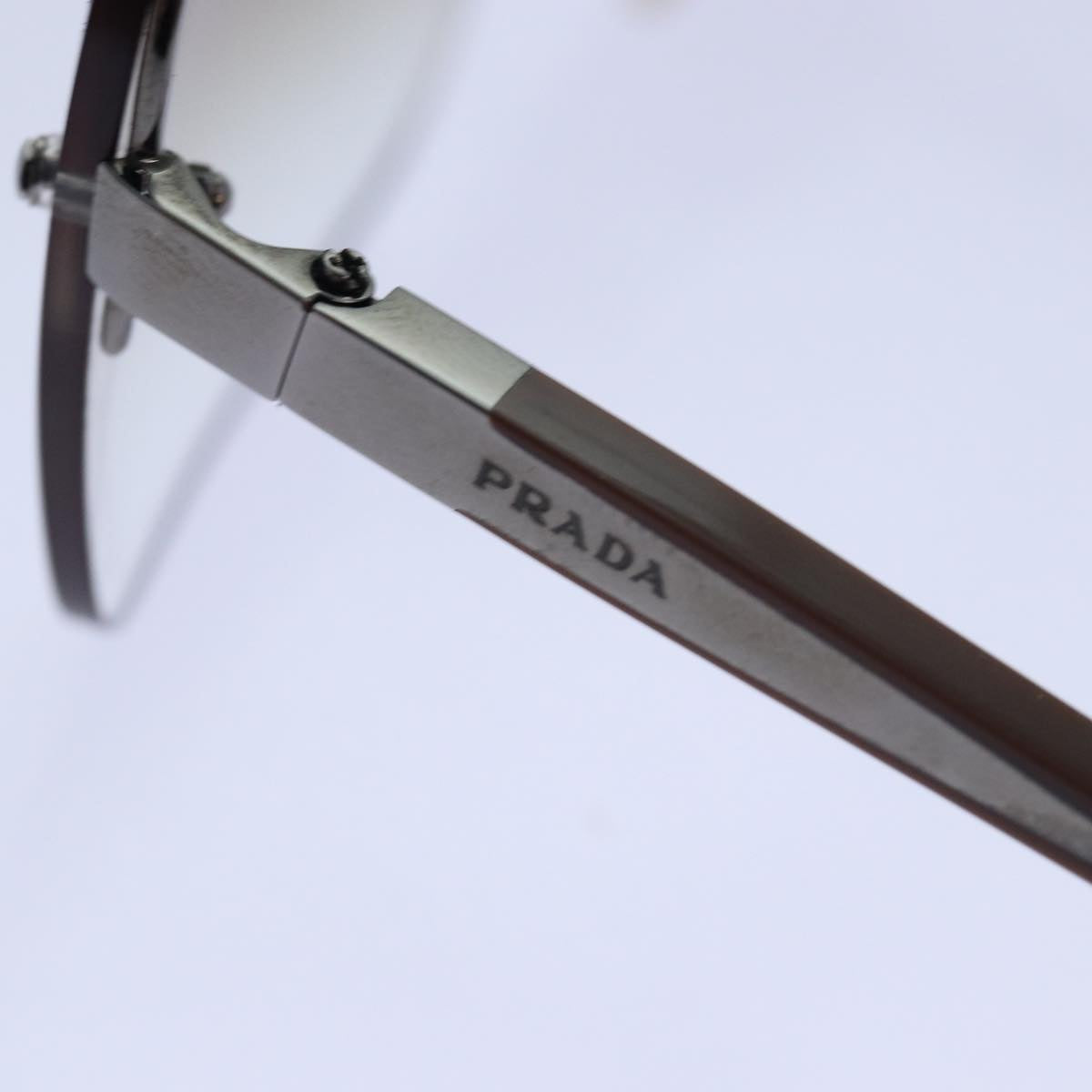 PRADA Sunglasses plastic Brown Auth am6804