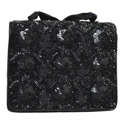 CHANEL 1994-1996 Sequins CC Cross Body Shoulder Bag Black AK35552h