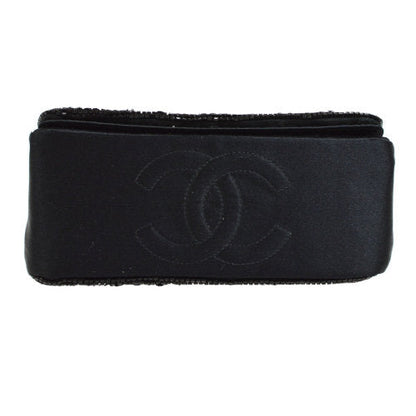 CHANEL 1994-1996 Sequins CC Cross Body Shoulder Bag Black AK35552h