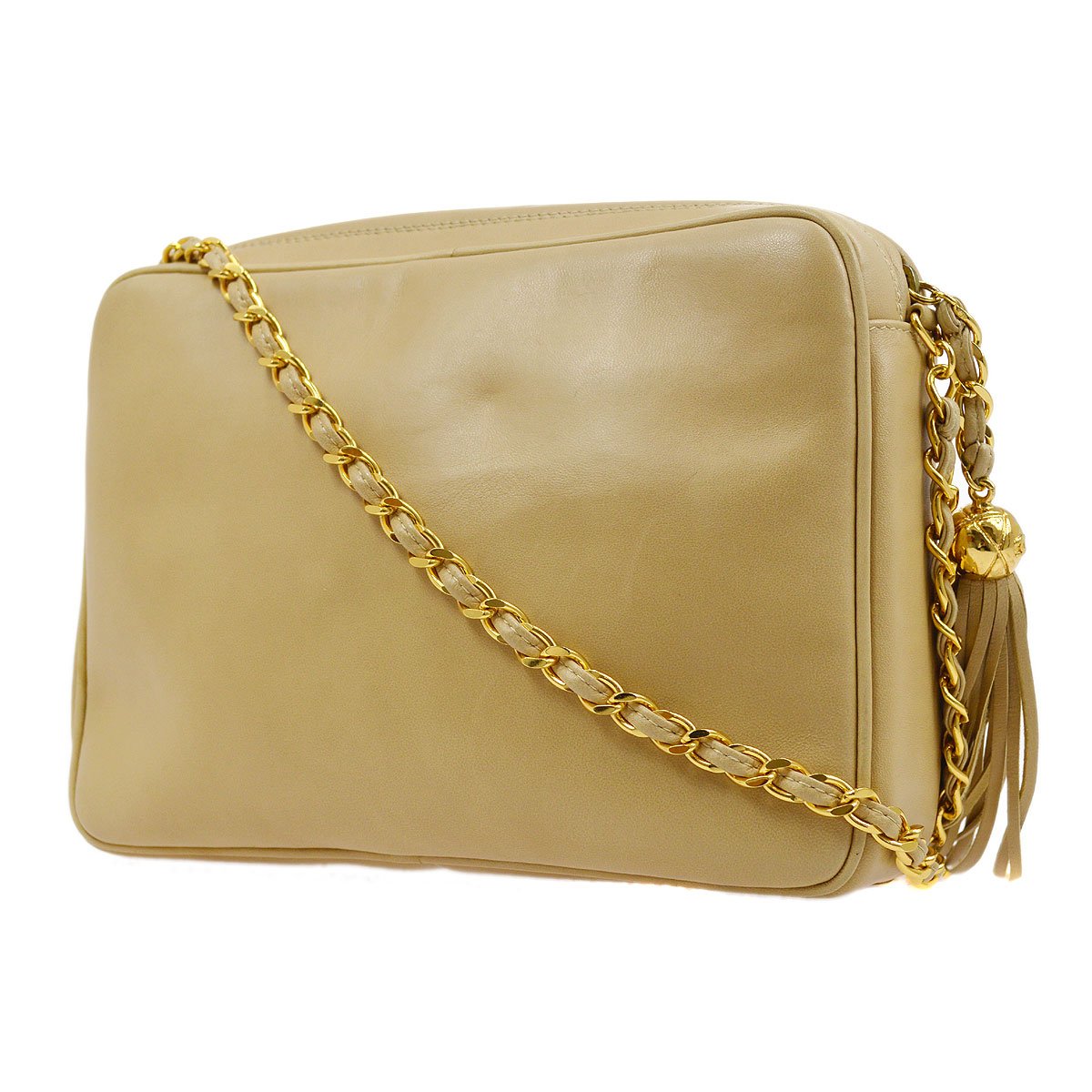 CHANEL 1994-1996 Triple CC Camera Bag Small Beige Lambskin 01999