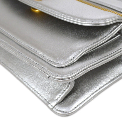 CHANEL 1996-1997 Clutch Hand Bag Silver ao26611