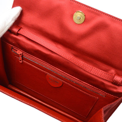 Celine F/02 Flap Shoulder Bag Red Satin ao28924