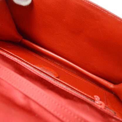 Celine F/02 Flap Shoulder Bag Red Satin ao28924