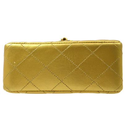 CHANEL Classic Flap Handbag Micro Gold Lambskin ao29040