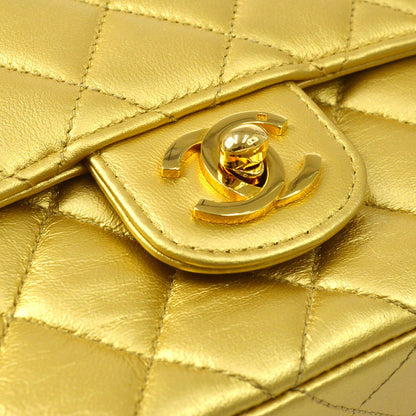 CHANEL Classic Flap Handbag Micro Gold Lambskin ao29040