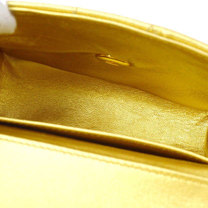 CHANEL Classic Flap Handbag Micro Gold Lambskin ao29040
