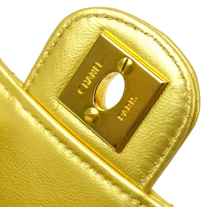 CHANEL Classic Flap Handbag Micro Gold Lambskin ao29040