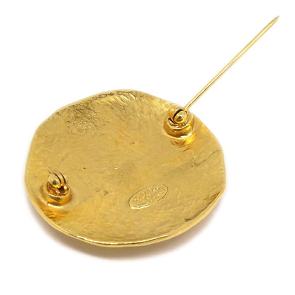 CHANEL 1998 Medallion Brooch Pin Gold ao29817