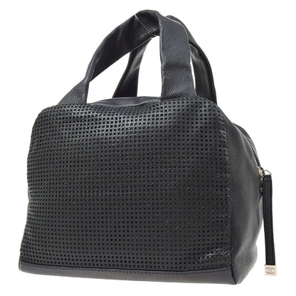CHANEL 2004-2005 Black Caviar Perforated Handbag ao30862
