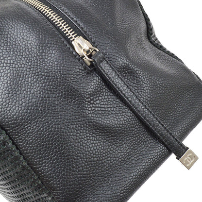 CHANEL 2004-2005 Black Caviar Perforated Handbag ao30862