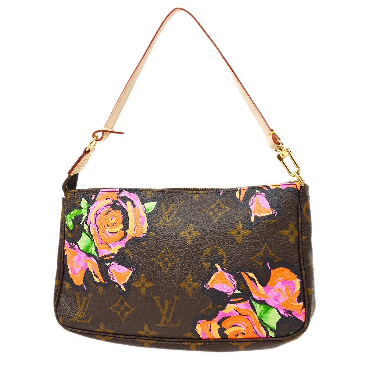 LOUIS VUITTON★ 2009 POCHETTE ACCESSOIRES MONOGRAM ROSE M48615 32849