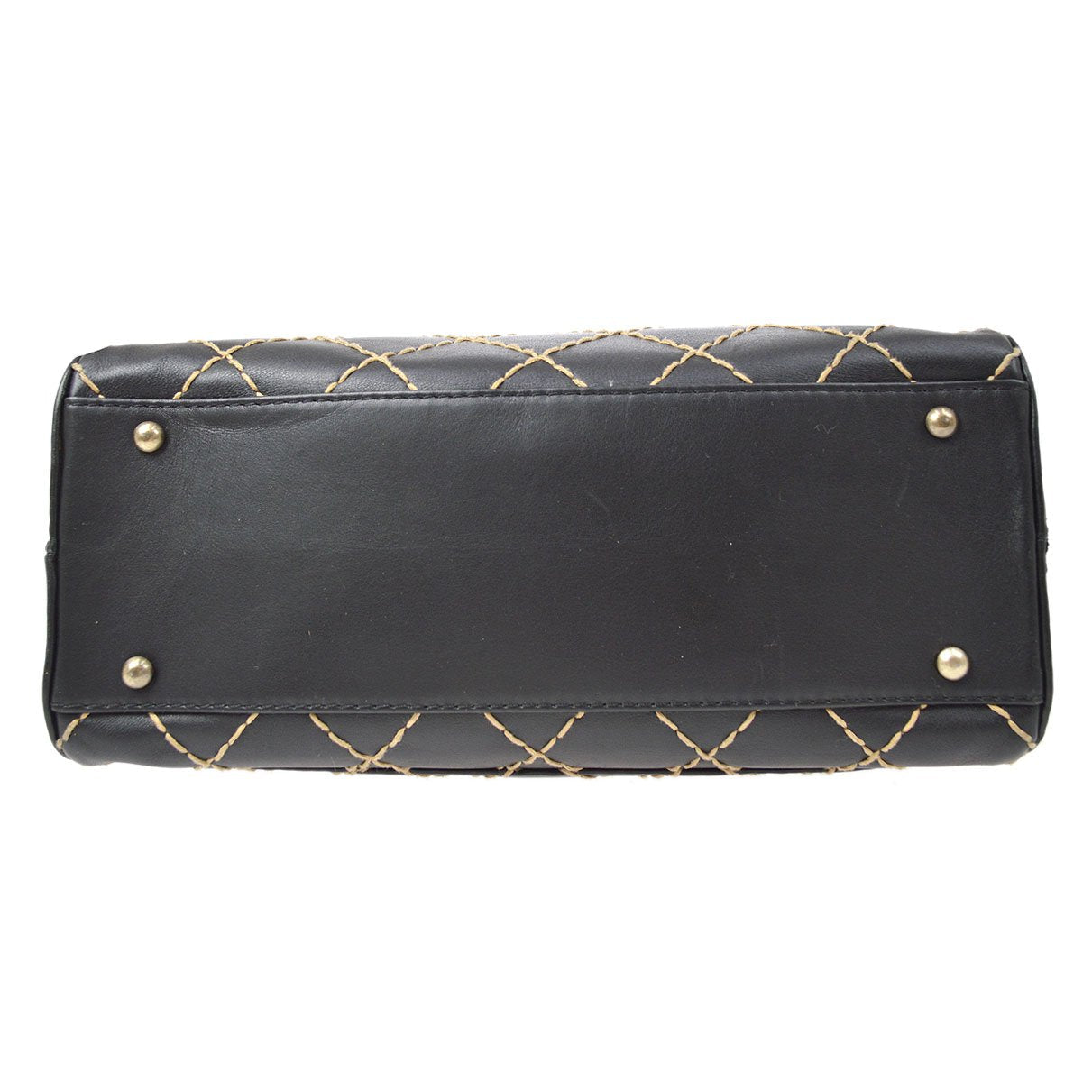 CHANEL 2000-2001 Black Calfskin Wild Stitch Handbag 33992