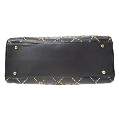 CHANEL 2000-2001 Black Calfskin Wild Stitch Handbag 33992