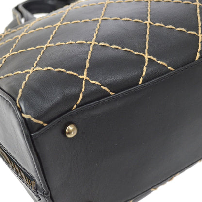 CHANEL 2000-2001 Black Calfskin Wild Stitch Handbag 33992