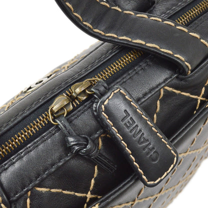 CHANEL 2000-2001 Black Calfskin Wild Stitch Handbag 33992