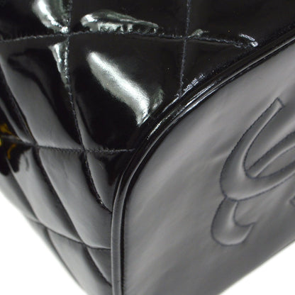CHANEL 1995 Vanity Handbag Black Patent Leather ao34395