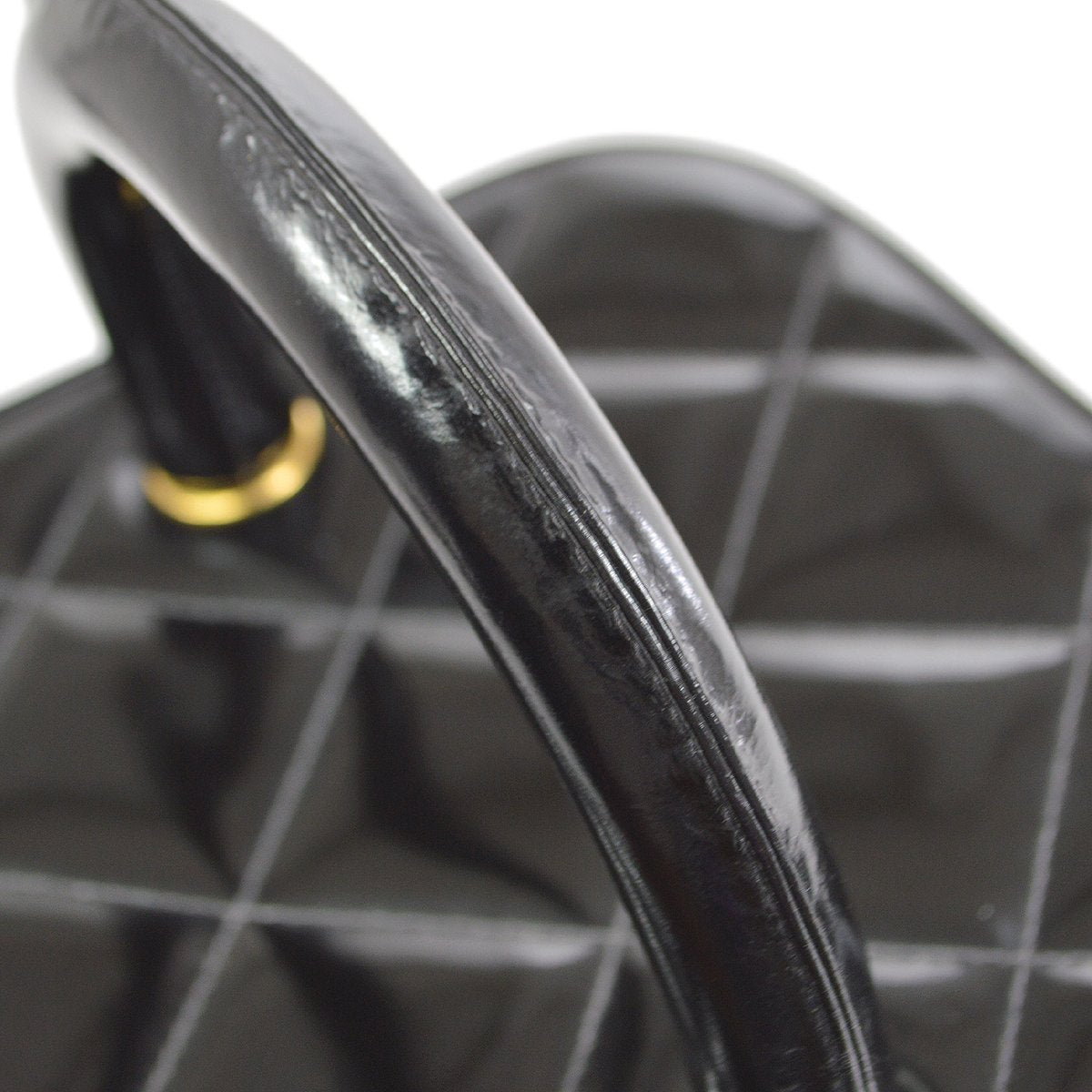 CHANEL 1995 Vanity Handbag Black Patent Leather ao34395
