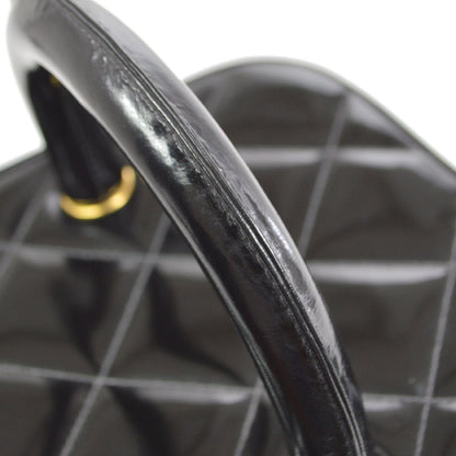 CHANEL 1995 Vanity Handbag Black Patent Leather ao34395