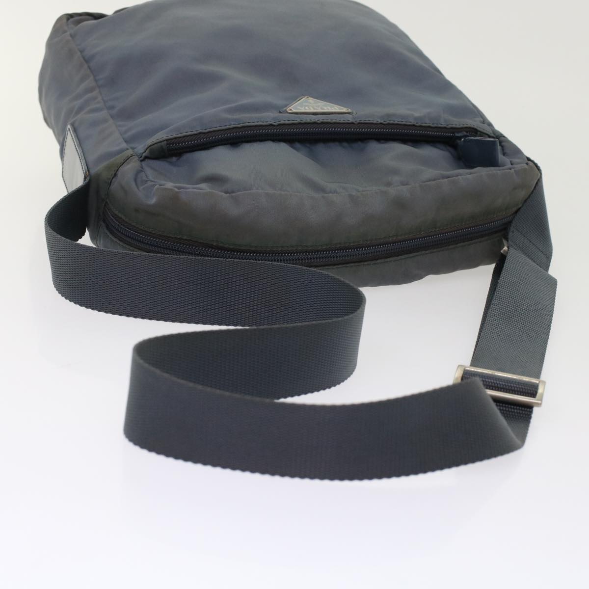 Prada Shoulder Bag Nylon Blue Gray  ar10003