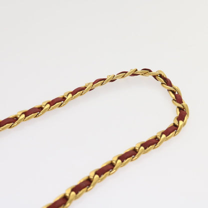 Chanel COCO Mark Chain Belt Red CC Auth arB