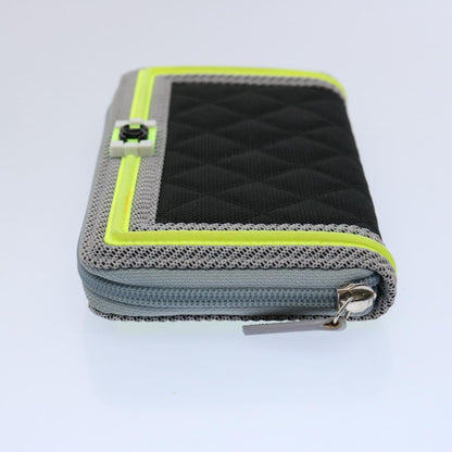 Chanel Boy  Matelasse Wallet Nylon Black CC Auth arB