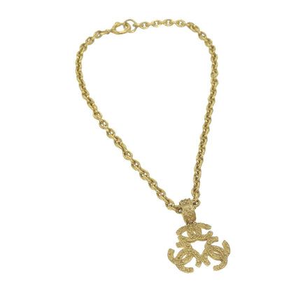 Chanel COCO Mark Chain Necklace Gold CC Auth ar