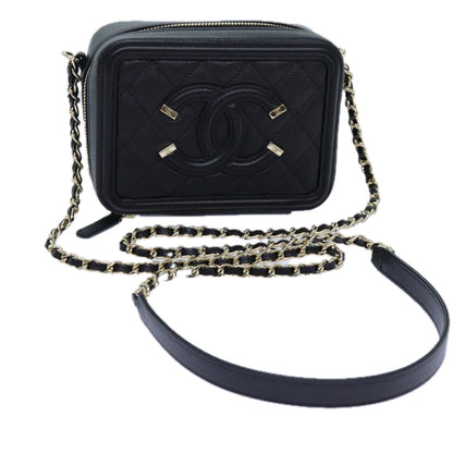 Chanel Chain CC Figly Mini Bag Caviar Skin Black A CC Auth arA