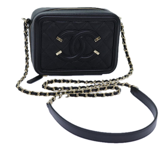 Chanel Chain CC Figly Mini Bag Caviar Skin Black A CC Auth arA