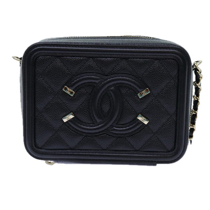 Chanel Chain CC Figly Mini Bag Caviar Skin Black A CC Auth arA