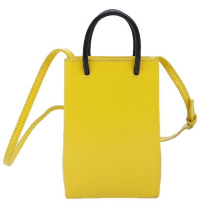 Balenciaga Phone Folder The Simpsons Bag Leather 2way Yellow 593826 Auth ar11851