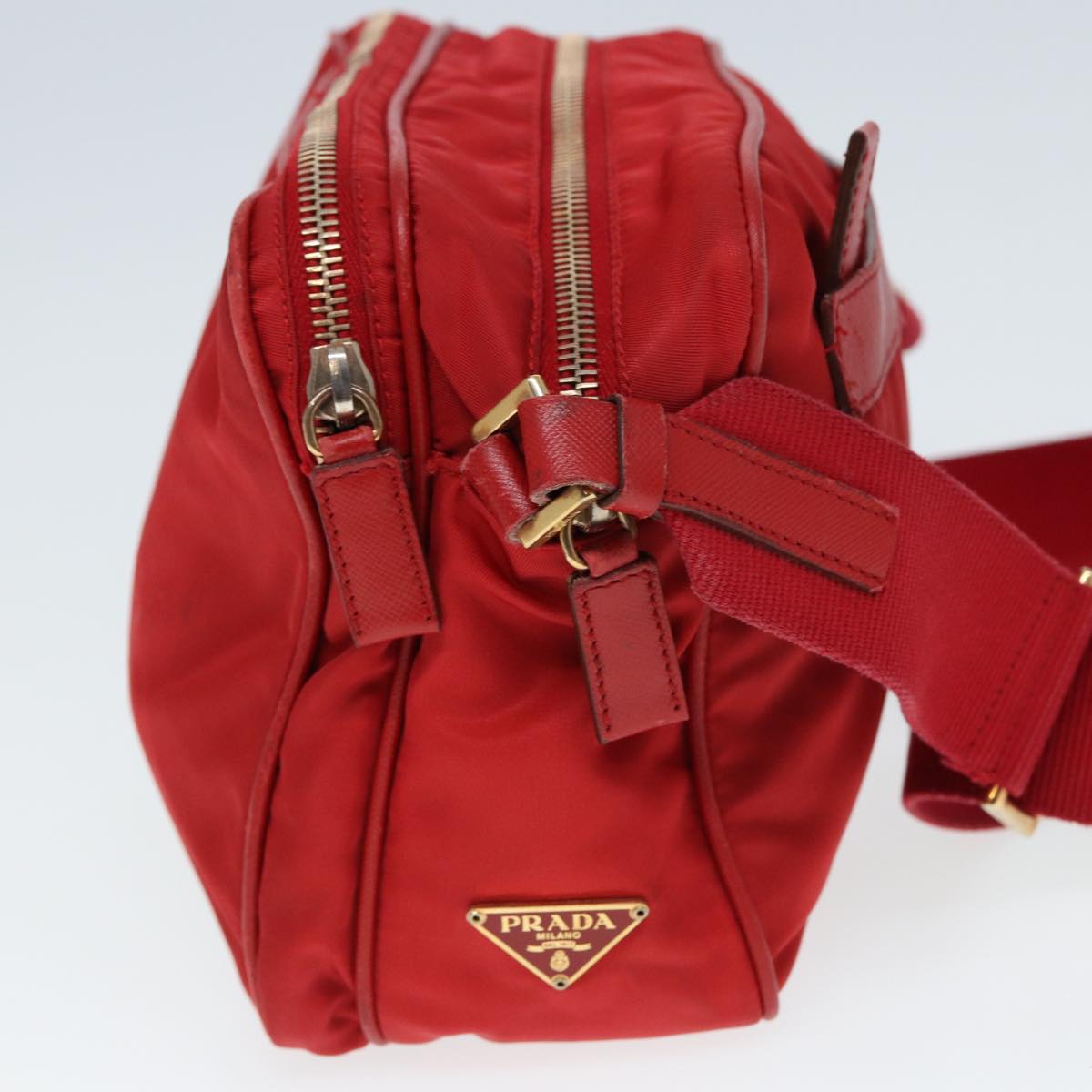 PRADA Shoulder Bag Nylon Red Auth ar11981