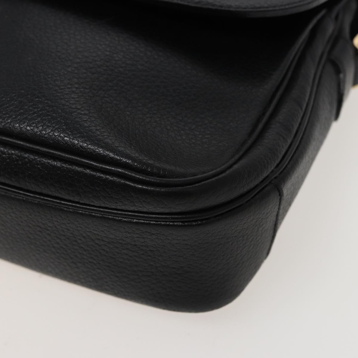 BURBERRYSs Shoulder Bag Leather Black Auth ar11985