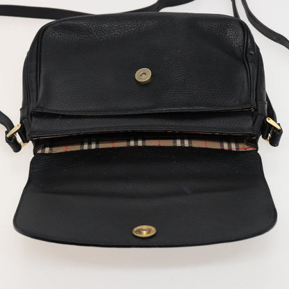 BURBERRYSs Shoulder Bag Leather Black Auth ar11985