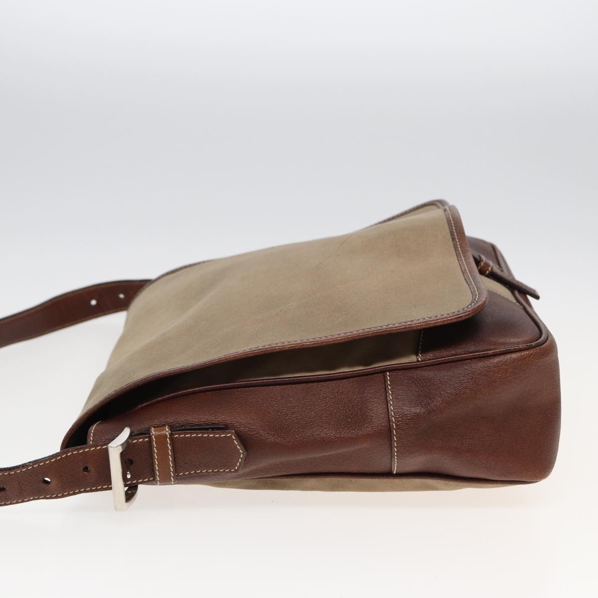 PRADA Shoulder Bag Canvas Brown Auth ar12034