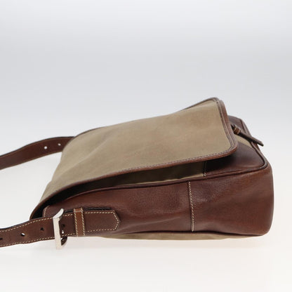 PRADA Shoulder Bag Canvas Brown Auth ar12034