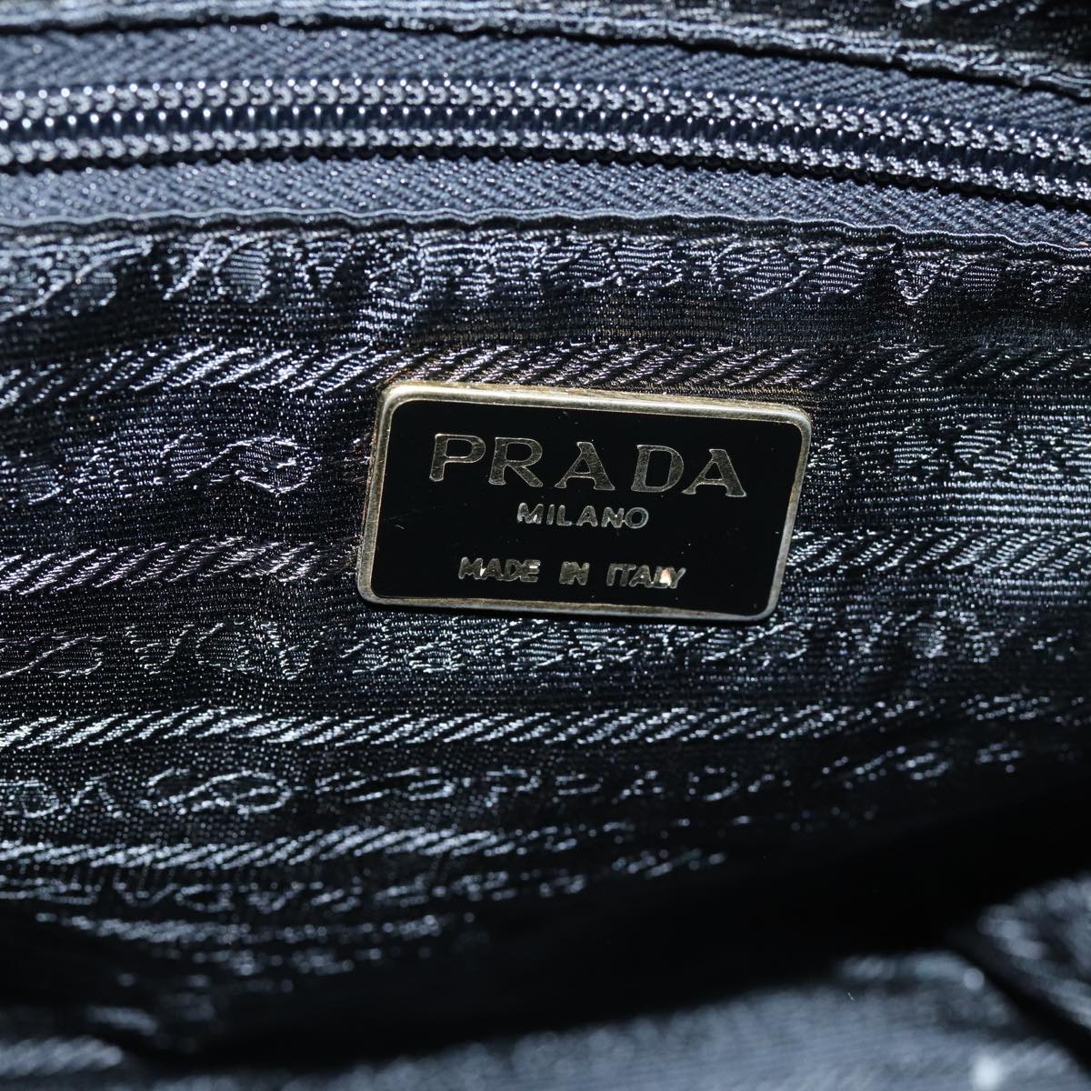 PRADA Chain Shoulder Bag Nylon Blue Auth ar12043