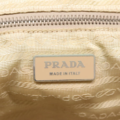 PRADA Tote Bag Nylon Beige Auth ar12047