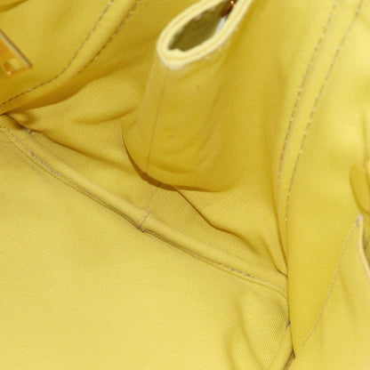 PRADA Canapa MM Hand Bag Canvas Yellow Auth ar12201