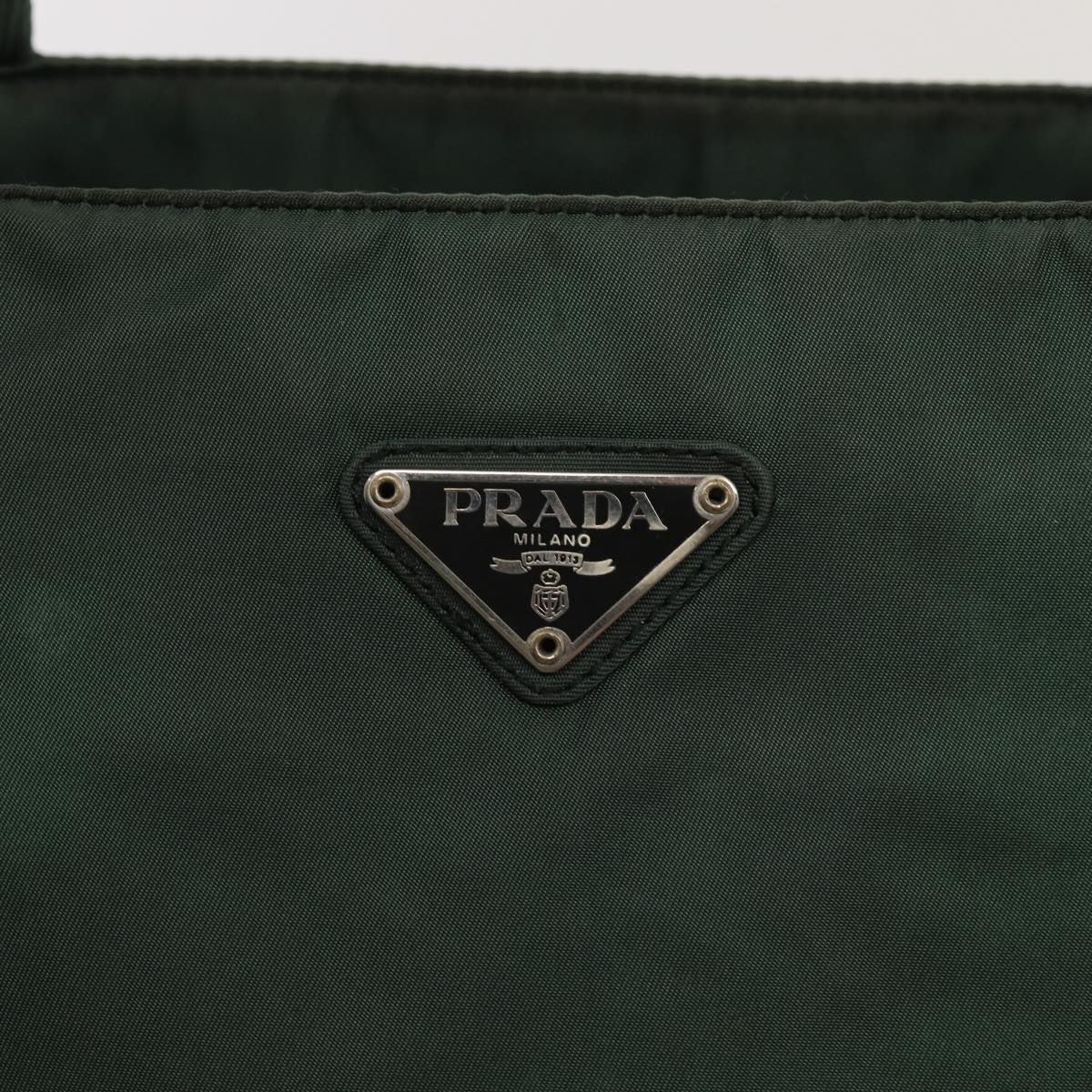 PRADA Hand Bag Nylon Khaki Auth ar12211