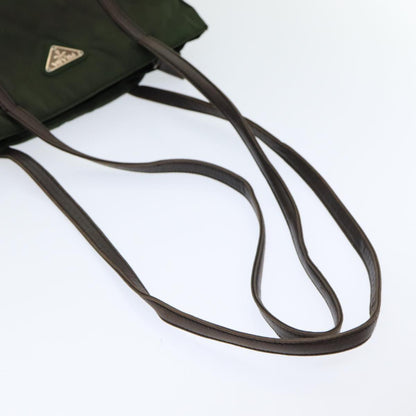 PRADA Shoulder Bag Nylon Khaki Auth ar12261