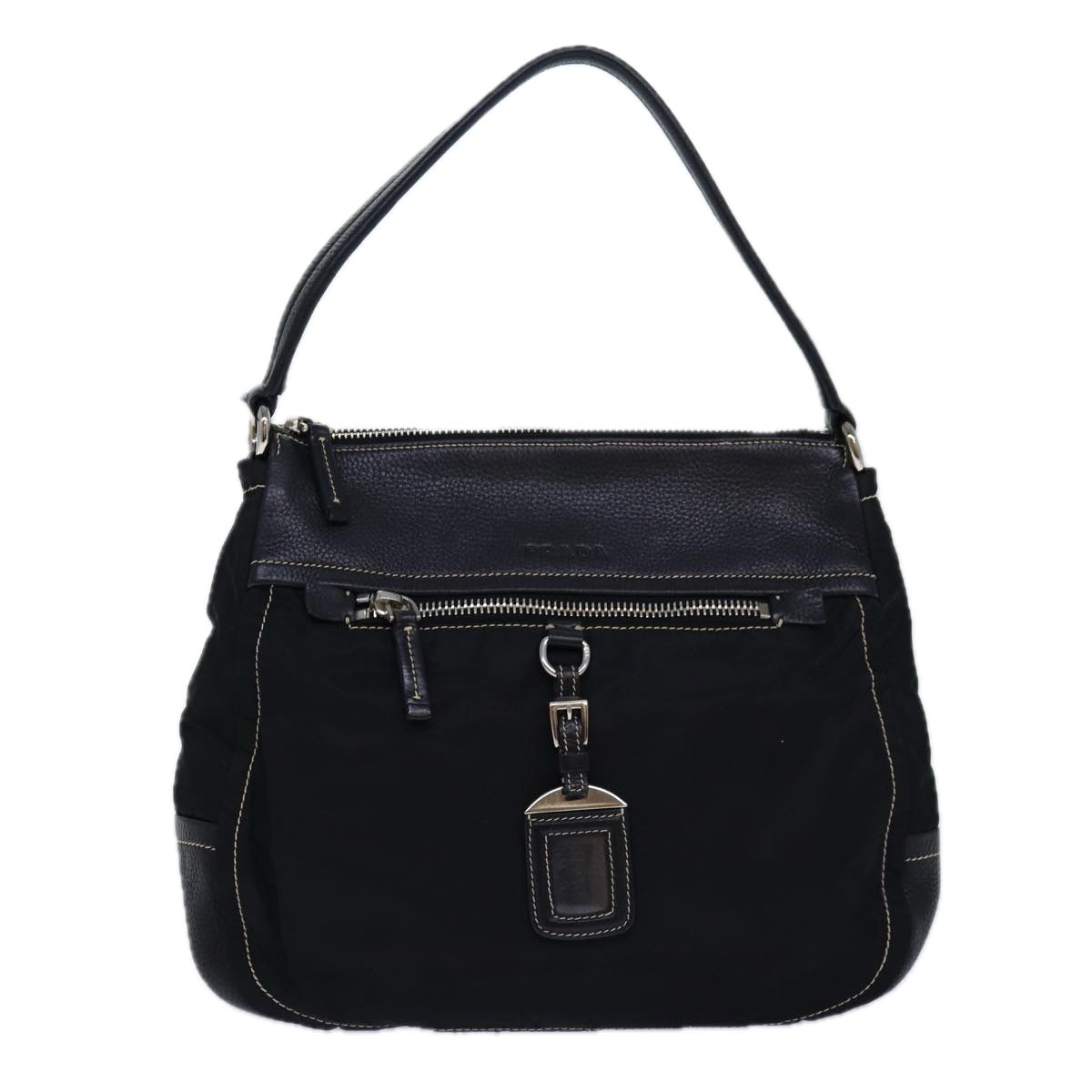 PRADA Shoulder Bag Nylon Black Auth ar12277