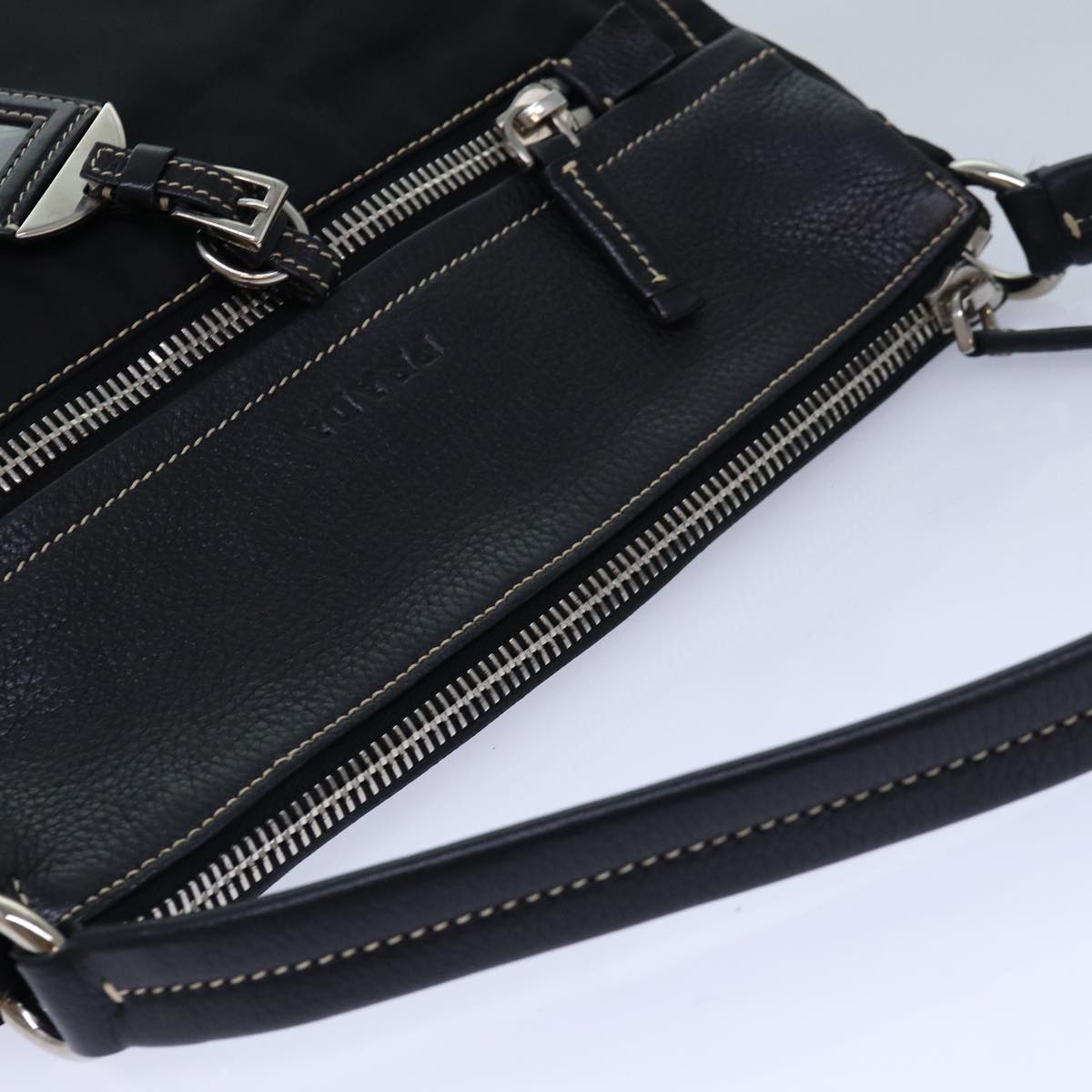 PRADA Shoulder Bag Nylon Black Auth ar12277