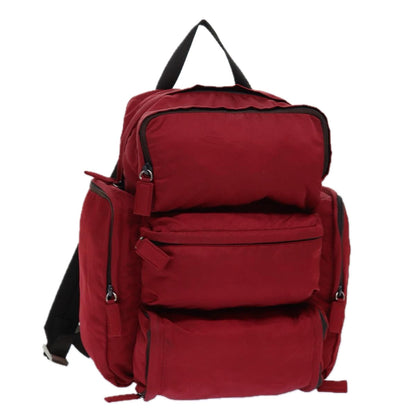 PRADA Backpack Nylon Red Auth ar12280