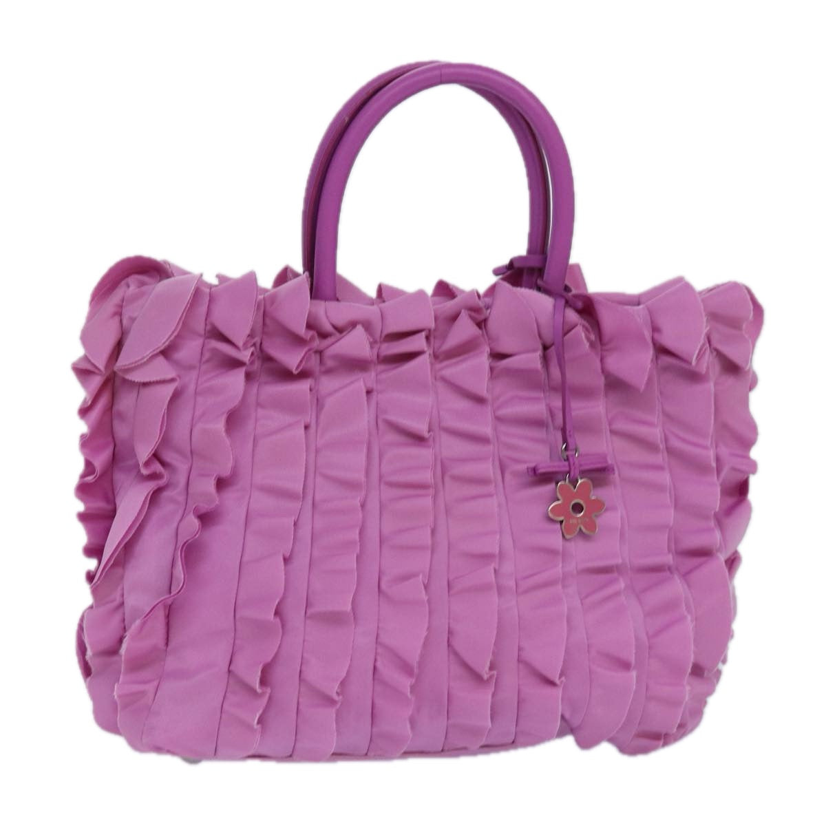 PRADA Hand Bag Nylon Pink Auth ar12283