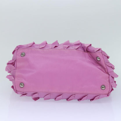 PRADA Hand Bag Nylon Pink Auth ar12283