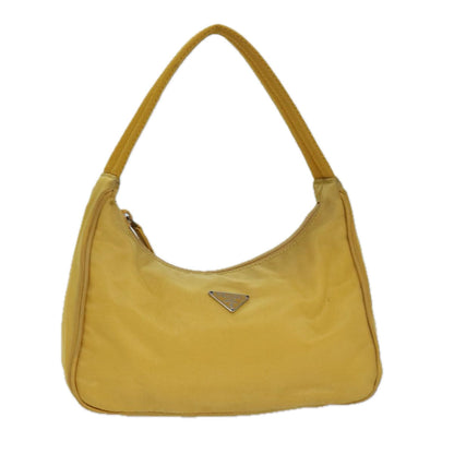 PRADA Hand Bag Nylon Yellow Auth ar12284