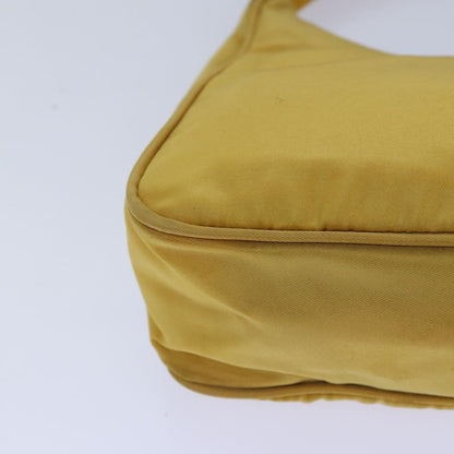 PRADA Hand Bag Nylon Yellow Auth ar12284