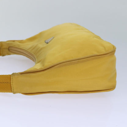 PRADA Hand Bag Nylon Yellow Auth ar12284