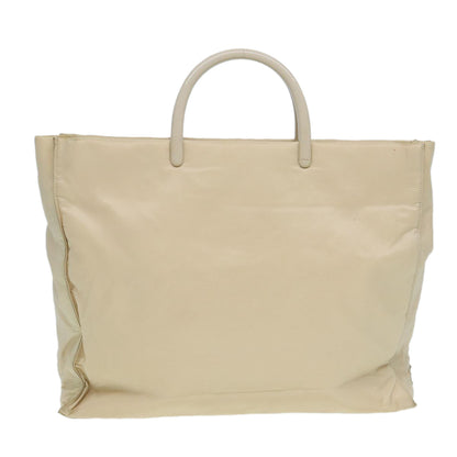 PRADA Hand Bag Nylon Beige Auth ar12298